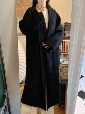 Lauren Manoogian Double Face Long Coat Black OS